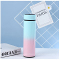 Gradient Smart straight Water Bottle with temperture display insulation vacuum Colorful 304 Stainless Steel for Outdoor